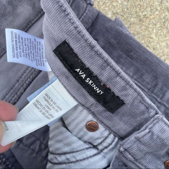 Lucky Brand Gray Ava Mid Rise Skinny Cords 2/26 - Picture 4 of 7